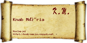 Knab Mária névjegykártya